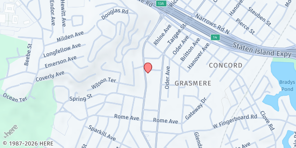 Map showing Christian Pentecostal Church at 900 RICHMOND ROAD, Staten Island, NY