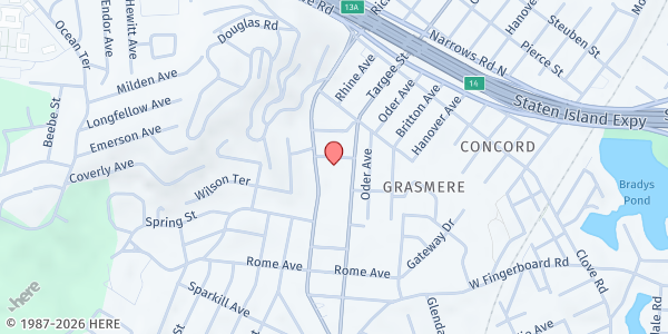 Map showing Christian Pentecostal Church - Food Distribution Center at 900-910 Richmond Rd, Staten Island, NY