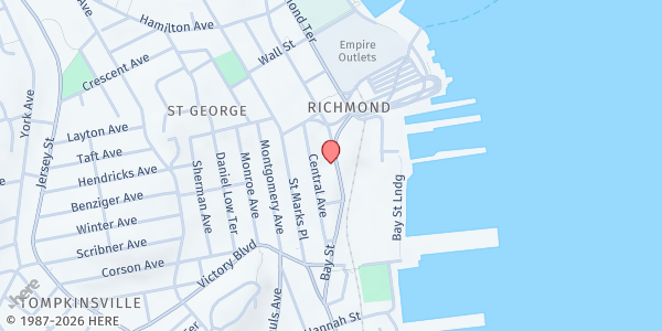 Map showing Community Health Action of Staten Island - SNAP Assistance at 56 Bay Street, 4th Floor, Staten Island, NY