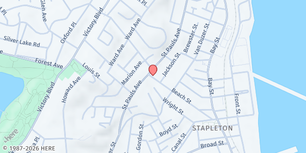 Map showing FEEDING WITH TLC INC SOUP KITCHEN at 175 BEACH STREET, Staten Island, NY