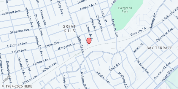 Map showing Great Kills Senior Center at 11 Sampson Ave, Staten Island, NY