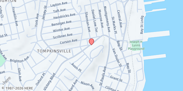 Map showing H.E.A.L.T.H for Youths at 120 Victory Blvd, Staten Island, NY