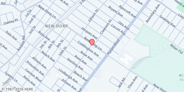 Map showing HEALTH ESSENTIAL ASSOCIATION INC - New Dorp at 322 NEW DORP LANE, Staten Island, NY