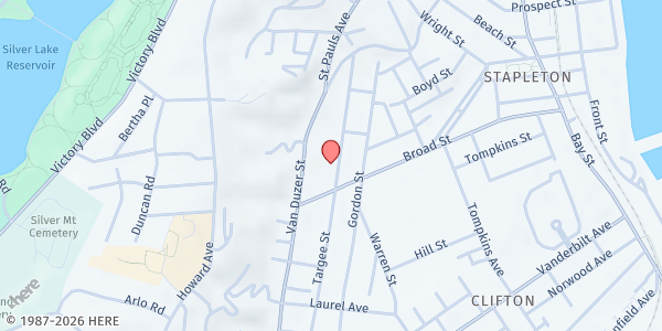 Map showing Immaculate Conception Church at 128 Targee Street, Staten Island, NY