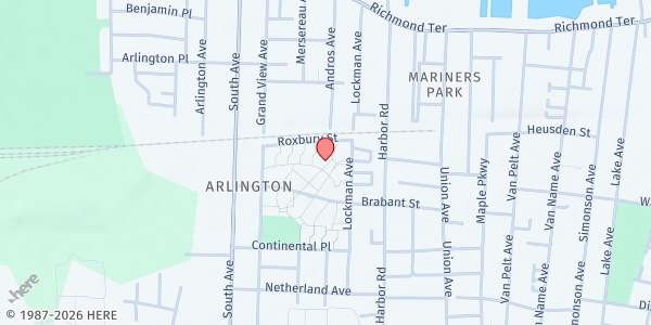 Map showing Mariner's Harbor Houses at 75 Hill St, Staten Island, NY