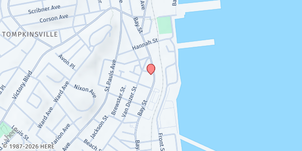 Map showing NeON Nutrition Kitchen - Bay Street at 340 Bay Street, Staten Island, NY