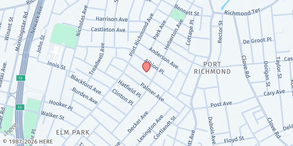 Map showing New Direction Services at 1027 Post Avenue, Staten Island, NY