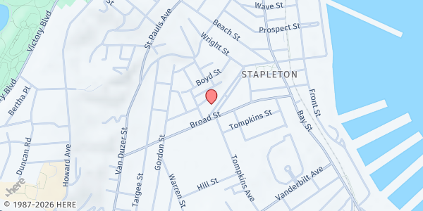 Map showing Project Hospitality Soup Kitchen - Stapleton Heights at 211 CANAL STREET, Staten Island, NY