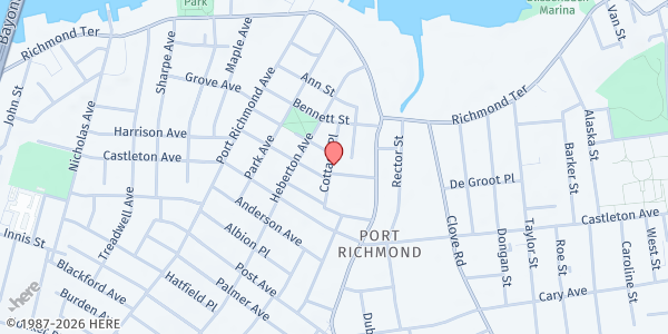 Map showing REACH OUT AND TOUCH FOOD PANTRY at 51 COTTAGE PLACE, Staten Island, NY