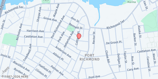 Map showing Reach Out & Touch Ministries Int'l at 51 COTTAGE PLACE, Staten Island, NY