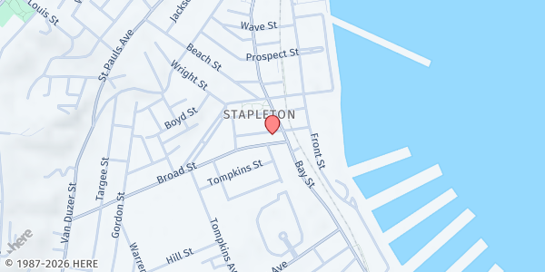 Map showing Salvation Army - Stapleton Corps. at 15 Broad Street, Staten Island, NY
