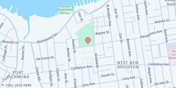 Map showing Shiloh Zion Church - Mobile Pantry Stop at 779 Henderson Avenue, Staten Island, NY