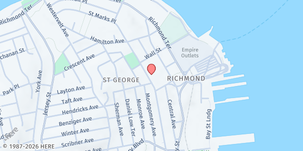 Map showing Sky Light Center at 307 ST. MARKS PLACE, Staten Island, NY