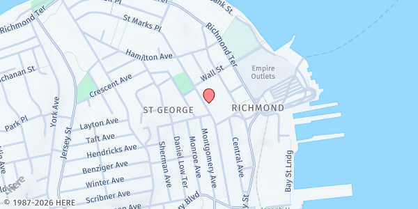 Map showing SKYLIGHT CENTER at 307 ST. MARKS PLACE, Staten Island, NY