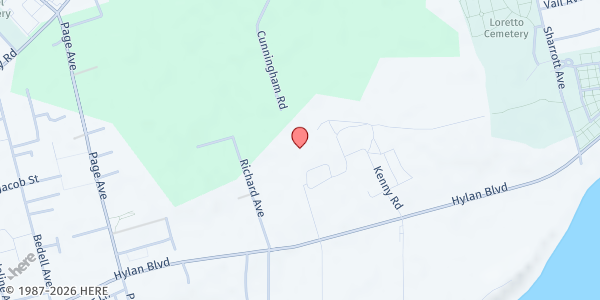 Map showing St. Edward Food Pantry at 6581 HYLAN BOULEVARD, Staten Island, NY