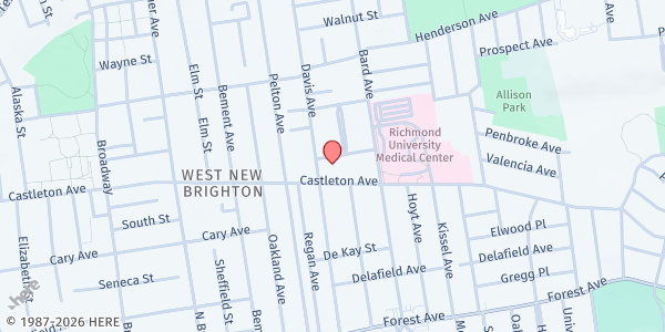 Map showing St. Mary's Episcopal Church at 347 Davis Ave, Staten Island, NY