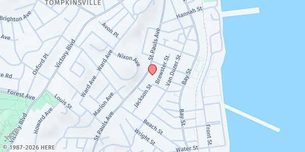 Map showing St. Paul's Memorial Episcopal Church at 225 St Pauls Ave., Staten Island, NY