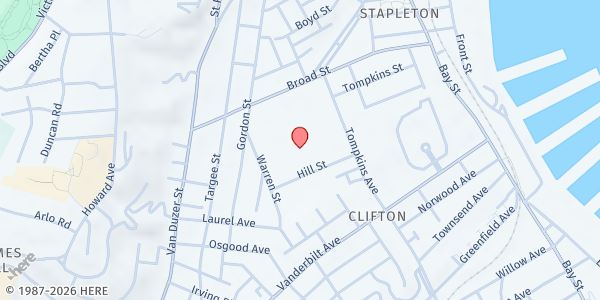 Map showing Stapleton Mobile Market - 75 Hill Street at 75 HILL STREET, Staten Island, NY