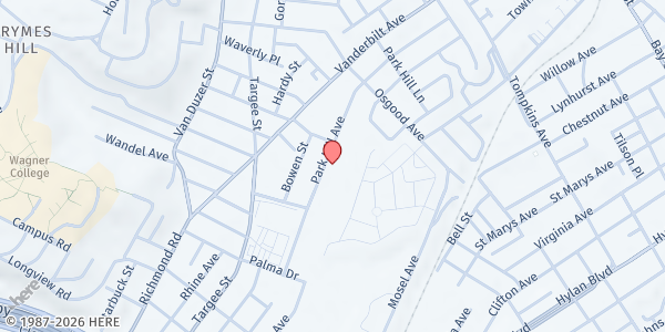 Map showing Staten Island Liberian Community Association at 180 Park Hill Ave, Staten Island, NY