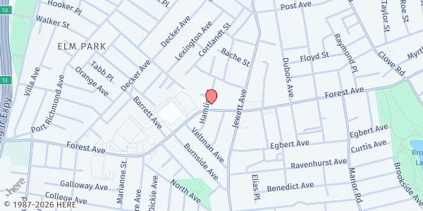 Map showing The Salvation Army:Port Richmond Corps at 1295 Forest Avenue, Staten Island, NY