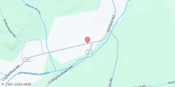 Map showing Stephentown Emergency Food Pantry at 1513 Garfield Road, Stephentown, NY