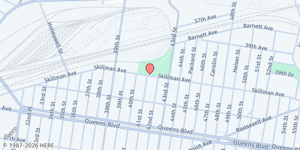 Map showing Sunnyside Greenmarket at 41-15 Skillman Ave, Sunnyside, NY