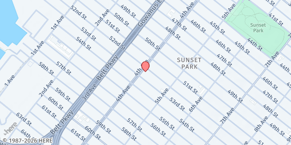 Map showing Templo De La Alabanza at 5205 4th Avenue, Sunset Park, NY