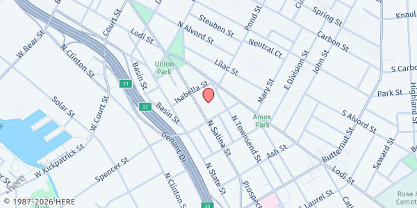 Map showing Assumption Church at 812 N Salina St, Syracuse, NY