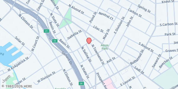 Map showing Christian Life Assembly Church FF at 1025 North Townsend, Syracuse, NY