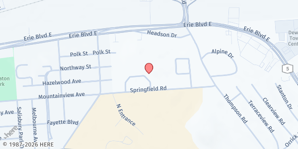 Map showing DeWitt Food Pantry Inc at 50 Caton Drive Apt. 53A, Syracuse, NY