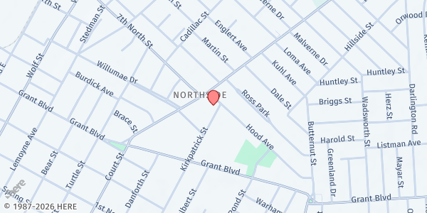 Map showing HELPING THOSE IN NEED at 1141 Kirkpatrick St, Syracuse, NY