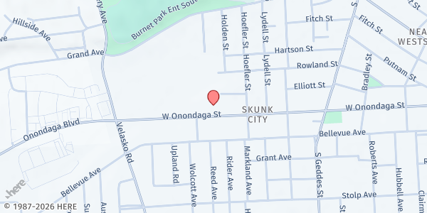 Map showing House of Providence Fresh Foods at 1654 West Onondaga St, Syracuse, NY