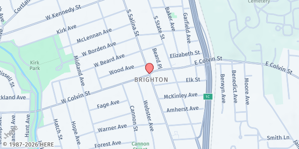 Map showing PEACE Inc. S.SRC Food Pantry at 136 West Castle Street, Syracuse, NY