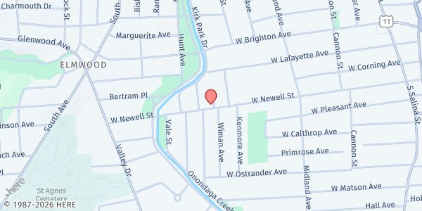 Map showing Southside Interfaith CDC at 500 W Newell St, Syracuse, NY