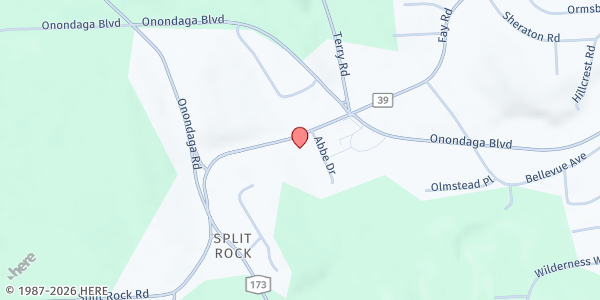 Map showing Split Rock SDA Food Pantry at 4220 Fay Road, Syracuse, NY