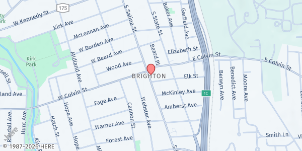 Map showing The Greater Syracuse Southside Homeowners FP at 2221 South Salina Street, Syracuse, NY