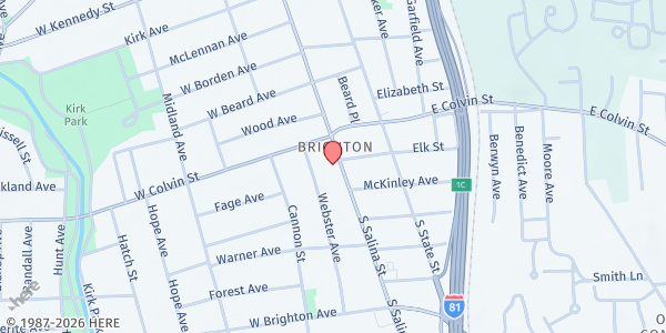 Map showing The People's A.M.E Zion Church Food Pantry at 2221 South Salina Street, Syracuse, NY
