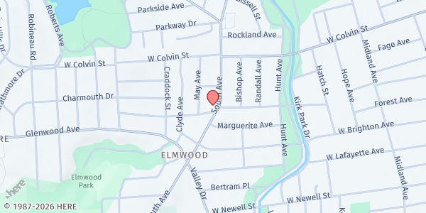 Map showing Well of Hope Food Pantry at 1640 South Avenue, Syracuse, NY