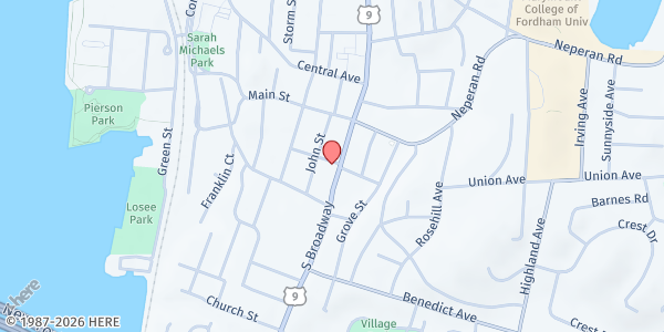 Map showing COMMUNITY FOOD PANTRY OF SLEEPY HOLLOW/TARRYTOWN at 43 SOUTH BROADWAY, TARRYTOWN, NY