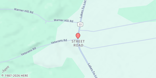 Map showing Drinkwine Produce Farm Stand at Route 9N and 22, Ticonderoga, NY