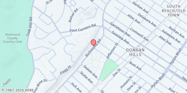 Map showing CHASI MFP - Richmond Rd. & Dongan Hills Ave. at 1689 Richmond Road, Todt Hill, NY