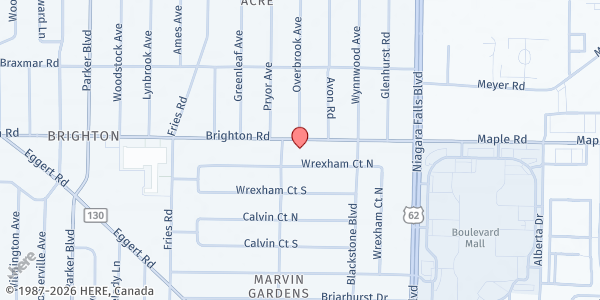 Map showing Brighton Food Pantry - Food Distribution Center at 1225 Brighton Rd, Tonawanda, NY