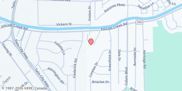 Map showing Saint Christopher Outreach- Food Distribution Center at 550 Ellicott Creek Rd, Tonawanda, NY