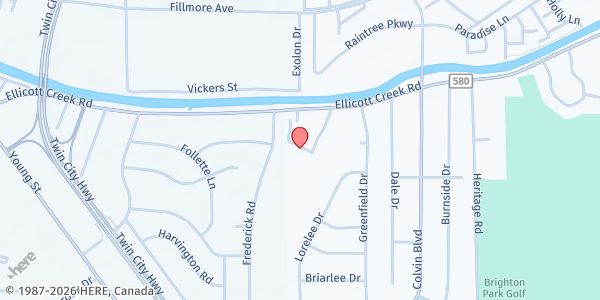 Map showing ST. CHRISTOPHER PARISH PANTRY at 550 Ellicott Creek Rd, Tonawanda, NY