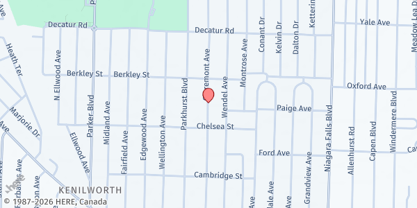 Map showing ST. FAUSTINA'S GATE at 263 CLAREMONT AVENUE, TONAWANDA, NY