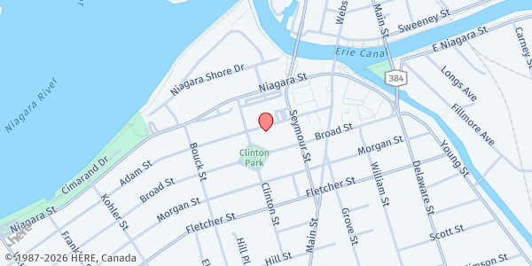 Map showing ST. VINCENT DEPAUL - ST. FRANCIS OF ASSISI at 73 ADAM STREET, TONAWANDA, NY