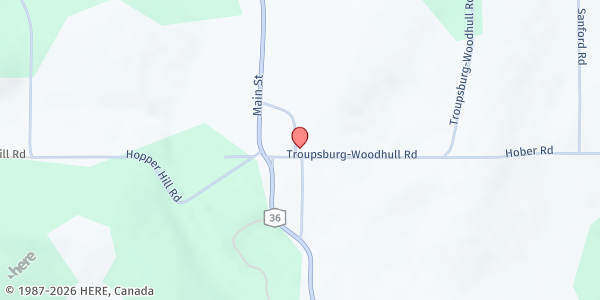 Map showing Jasper-Troupsburg Community Food Pantry at 913 County Route 82, Troupsburg, NY