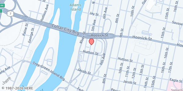 Map showing CEO for the Greater Capital Region WIC Office - Troy at 2328 5th Ave - Second Floor, Troy, NY