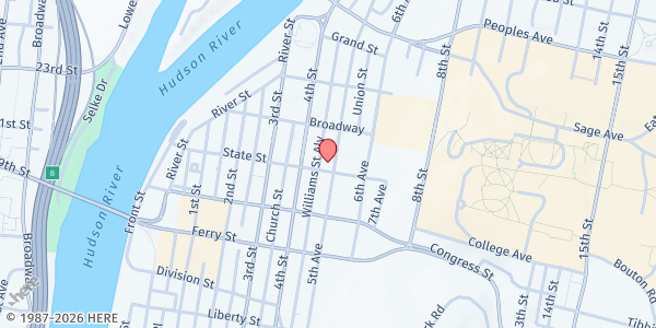 Map showing Christ Church Troy United Methodist Church at 35 State Street, Troy, NY