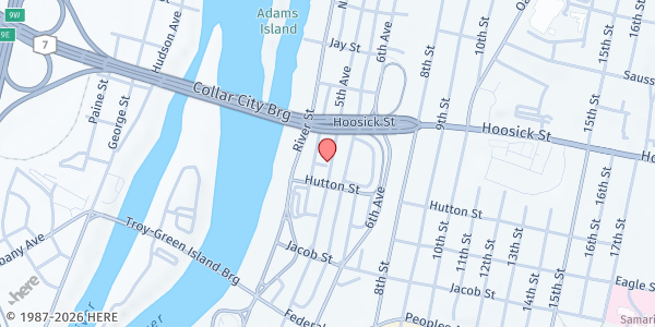 Map showing Commission On Economic Opportunity (troy) - Food Distribution Center at 2331 5th Avenue, Troy, NY